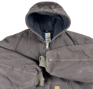 Chaqueta de Trabajo Carhartt J130 BRN Con Capucha Para Hombre 2XL Marrón Edredón Forrado Lona Pato - Imagen 1 de 19