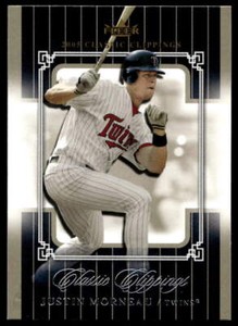 2005 Fleer Classic Clippings 24 Justin Morneau   Minnesota Twins  Baseball Card