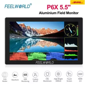 FEELWORLD P6X 5.5'' DSLR Camera Field Monitor Touch Screen 3D LUT 4K 1920x1080 - Picture 1 of 6