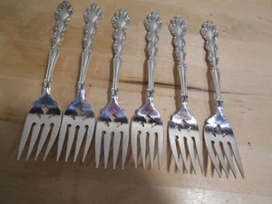 6 Community Silverplate 1969 MODERN BAROQUE Pattern Salad Forks 7986 - Picture 1 of 3