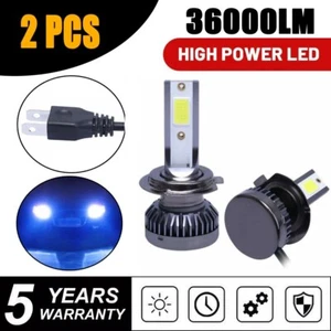 2PCS H7 LED Headlight Bulbs Kit High Low 8000K 36000LM Beam Ice Blue - Picture 1 of 10