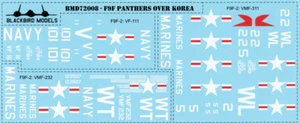 Calcomanías Panteras sobre Corea y el Pacífico escala 1/72 - Imagen 1 de 1