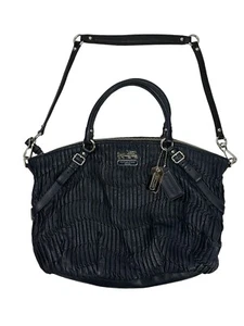 Coach Madison Gathered Leather Lindsey Satchel Navy Bag Handtasche - Bild 1 von 9