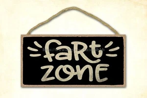 retro vintage kitchen wall decor fart zone bathroom toilet funny quote wood sign - Picture 1 of 2