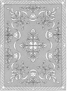 *SECONDS* Floral Fantasy Premarked Wholecloth Crib Quilt Kit, Natural  40" x 54" - Picture 1 of 2