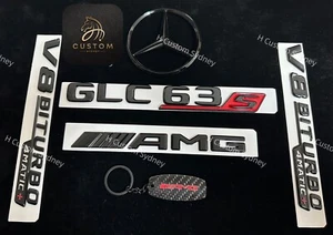 Gloss Black GLC63S AMG Full Badges Package For GLC63S X253 SUV Standard Pack - Picture 1 of 5