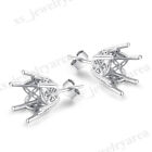 Round 10mm To 11mm Semi Mount Earring Sterling Silver 925 Fashion Fine Jewelry