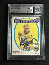 BUTCH GORING 1971-72 O-PEE-CHEE ROOKIE SIGNED AUTOGRAPHED CARD BAS GEM MINT 10