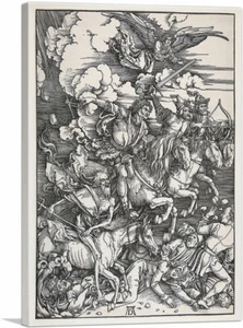 The Four Horsemen of the Apocalypse 1498 Canvas Print Albrecht 26"x18" (.75"Deep - Picture 1 of 11