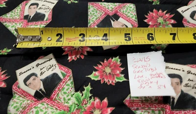 De colección Elvis Presley Navidad Cranston Tela Floral Letras Negras POR 1 Y 44" W Foto 1 de 3
