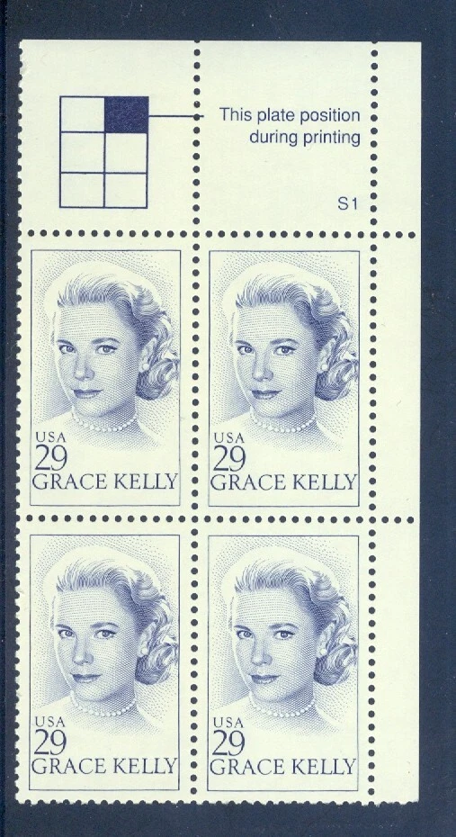 US 2749 Princess Grace Kelly of Monaco, Plate # Block/4, Mint NH - Image 1 of 1