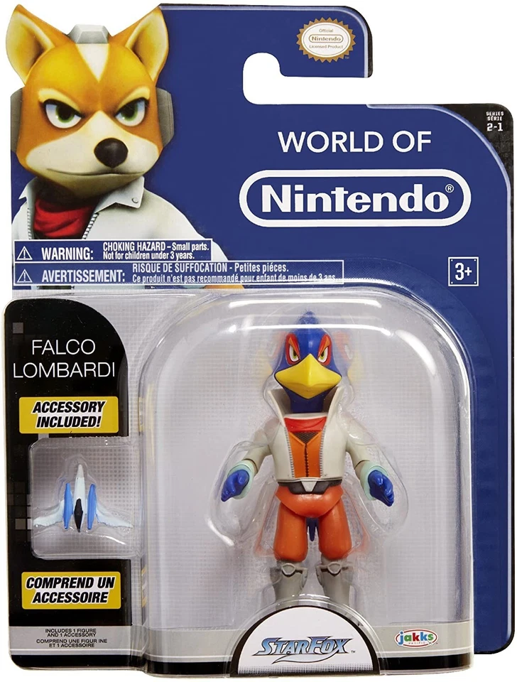 Figura de acción World of Nintendo Star Fox Falco Lombardi 4 pulgadas Foto 1 de 1
