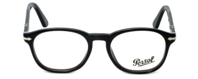 Persol 3122-V 95 Negro Redondo Plástico Óptico Marco Hecho a Mano 50-19-145 Foto 1 de 4