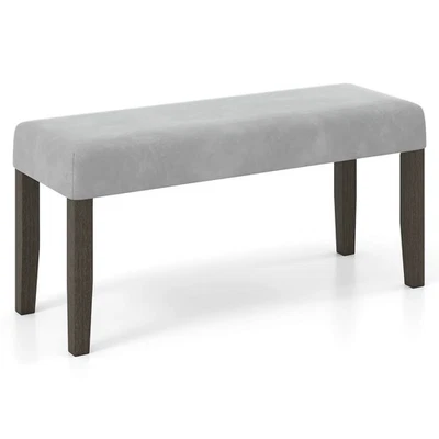 Upholstered Bedroom Bench w/Padded Seat and Solid Wood Legs for Dining Room - Image 1 of 4