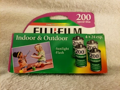 Fujifilm 35mm Indoor & Outdoor Film Deadstock (Expired) 4 Pack 24 Exposures 200 - Image 1 of 4