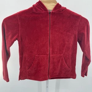 Cotton Couture Red Jacket PS Hooded Velour Full Zip Pockets Soft Comfy Y2K - Picture 1 of 6