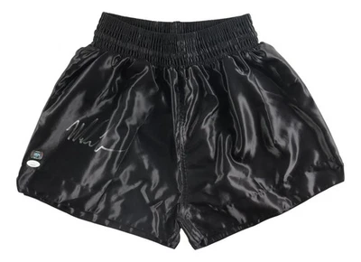Mike Tyson Signed Custom Black Boxing Trunks JSA ITP - Image 1 of 2