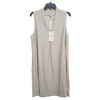 Vestido Tommy Bahama para mujer grande marrón mezcla de lino Lagenlook Minimalist Resort Foto 1 de 4