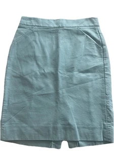 J. Crew Wool Pencil Skirt Blue Size 4 Academia Quiet Luxury Old money - Picture 1 of 5