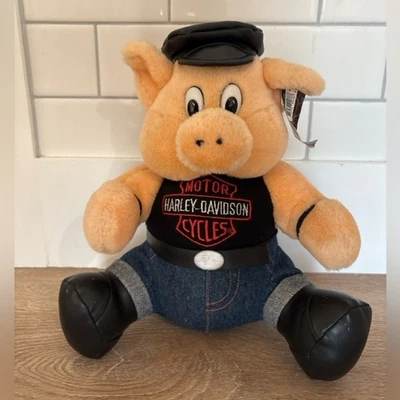 Harley Davidson Hog Pig 1993 de colección peluche juego por juego motociclista juguete de peluche Foto 1 de 4