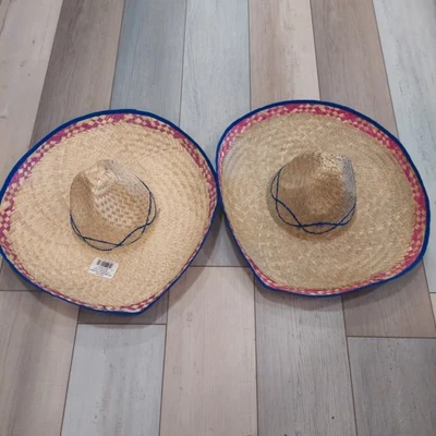 18” Jumbo Mexican Sombrero CINCO DE MAYO fiesta party hat SET OF 2 Costume  - Image 1 of 4