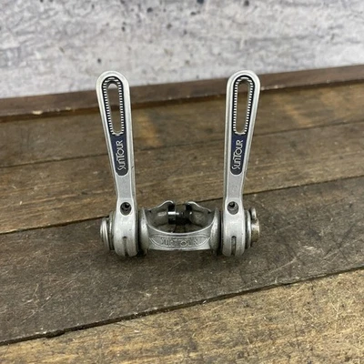 Juego de palancas de cambio SunTour Downtube vintage abrazadera 28,6 mm línea azul fricción Japón Foto 1 de 4