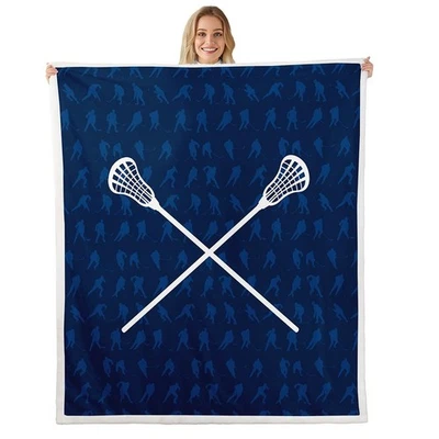 Manta polar de franela para sofá juego de pelota deportiva de 50"x60" de lacrosse Fuzzy Throw... Foto 1 de 4