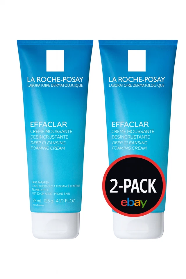La Roche-Posay Effaclar Deep Cleansing Foaming Cream (125ml) 4.2 Fluid Ounce Tube