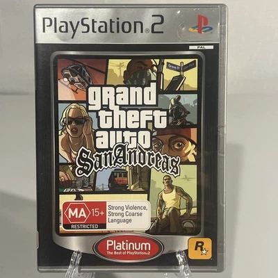 Grand Theft Auto San Andreas Sony PlayStation 2 game PS2 with Manual & Map PAL - Image 1 of 4