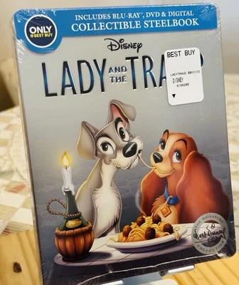 Disney’s Lady and the Tramp Best Buy Exclusive BluRay Steelbook Brand New OOP Foto 1 de 3