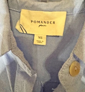 Pomander Place Chambray Harris Shirt Dress size XS Blue Long Sleeve 100% Cotton - Picture 1 of 5