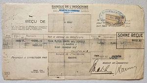 Bank of Indochina Revenue Stamp Document, 1930 - Picture 1 of 1