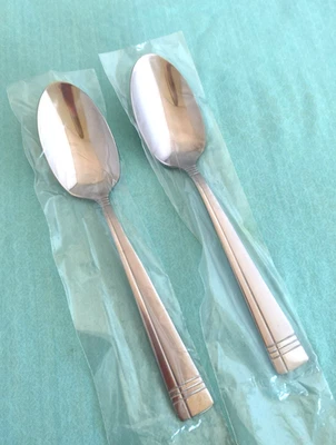 NEW Oneida AMSTERDAM 2 Teaspoons  Stainless Flatware 6" - Image 1 of 3
