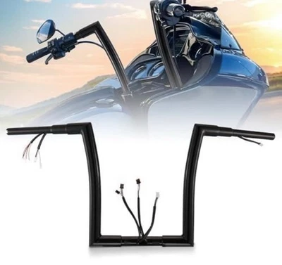 Manillar precableado 14" Road Glide Ape barra de suspensión para Harley FLTR 2016-'23 negro Foto 1 de 2