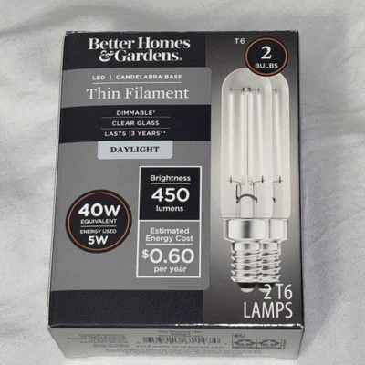 Better Homes & Gardens T6 LED Vintage Light Bulb 5W Daylight Colored - Image 1 of 4