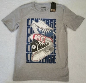 Converse Boys Youth T-Shirt 10017474 Gray Graphic Tee NWT - Picture 1 of 3