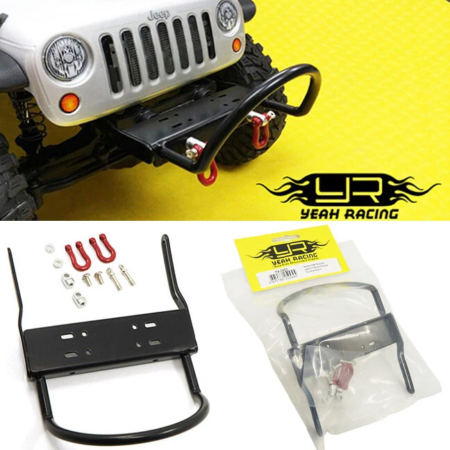 Yeah Racing YA-0455 Stubby Steel Bumper w/ Winch Mount & Shackles : Axial SCX10 - Image 1 of 1