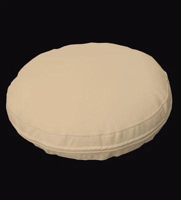 pb302r Beige Round Faux Leather Soft Thick Mattresses Cushion Cover Custom Size - Image 1 of 4