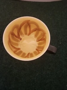  Starbucks SUNFLOWER Black Matte 12 oz. Cappuccino Cup Mug 2012 - Picture 1 of 3