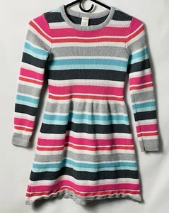 Gymboree Girls “ENCHANTED WINTER” Cotton/Metallic STRIPED Long-Slv DRESS Sz 12 - Picture 1 of 3