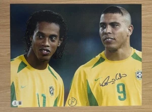 RONALDO NAZARIO FIRMATO BRASILE 11X14 FOTO BAS BECKETT - Foto 1 di 2