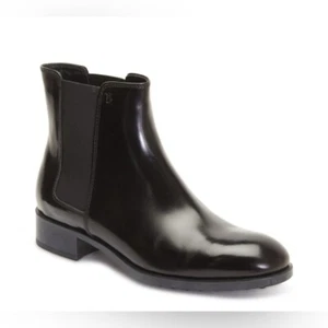 TOD’S Black Patent Leather Chelsea Ankle Boots size 8.5 $625 - Picture 1 of 13