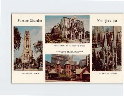 Postcard Famous Churches of NYC NY USA - Image 1 of 2