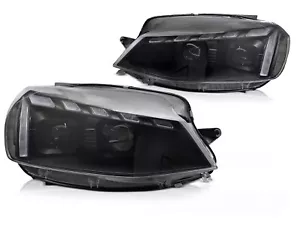 2x Scheinwerfer DRL LED Tagfahrlicht für VW Golf 7.5 VII Facelift 17-20 Schwarz - Picture 1 of 5
