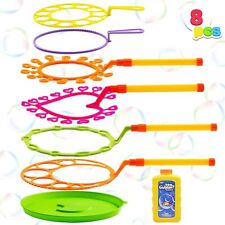 Giant Big Bubble Wands Set with 16oz Bubble Solution Bulk for Kids Summer