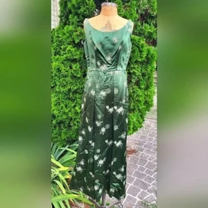 Bellissimo abito con broccato verde broccato asiatico Roushan abiti California - Foto 1 di 11