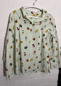 KEN DONE Preowned Womens MediumChairs Artwork Collared Blouse/Shirt Rare EUC - Picture 1 of 10