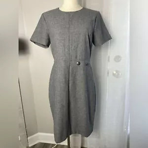 Neu mit Etikett Banana Republic grau Wolle Tweed Karriere Büro Kurzarm Kleid Größe 6 - Bild 1 von 8