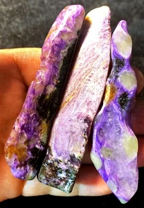 86.5g 3PC Gemmy!!! Natural Fantastic Purple Charoite Crystal Specimen ie3550 - Picture 1 of 14