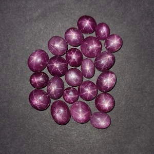 Natural Star Ruby Cabochon Loose Top Quality Gemstone For Earrings Supply - Picture 1 of 2